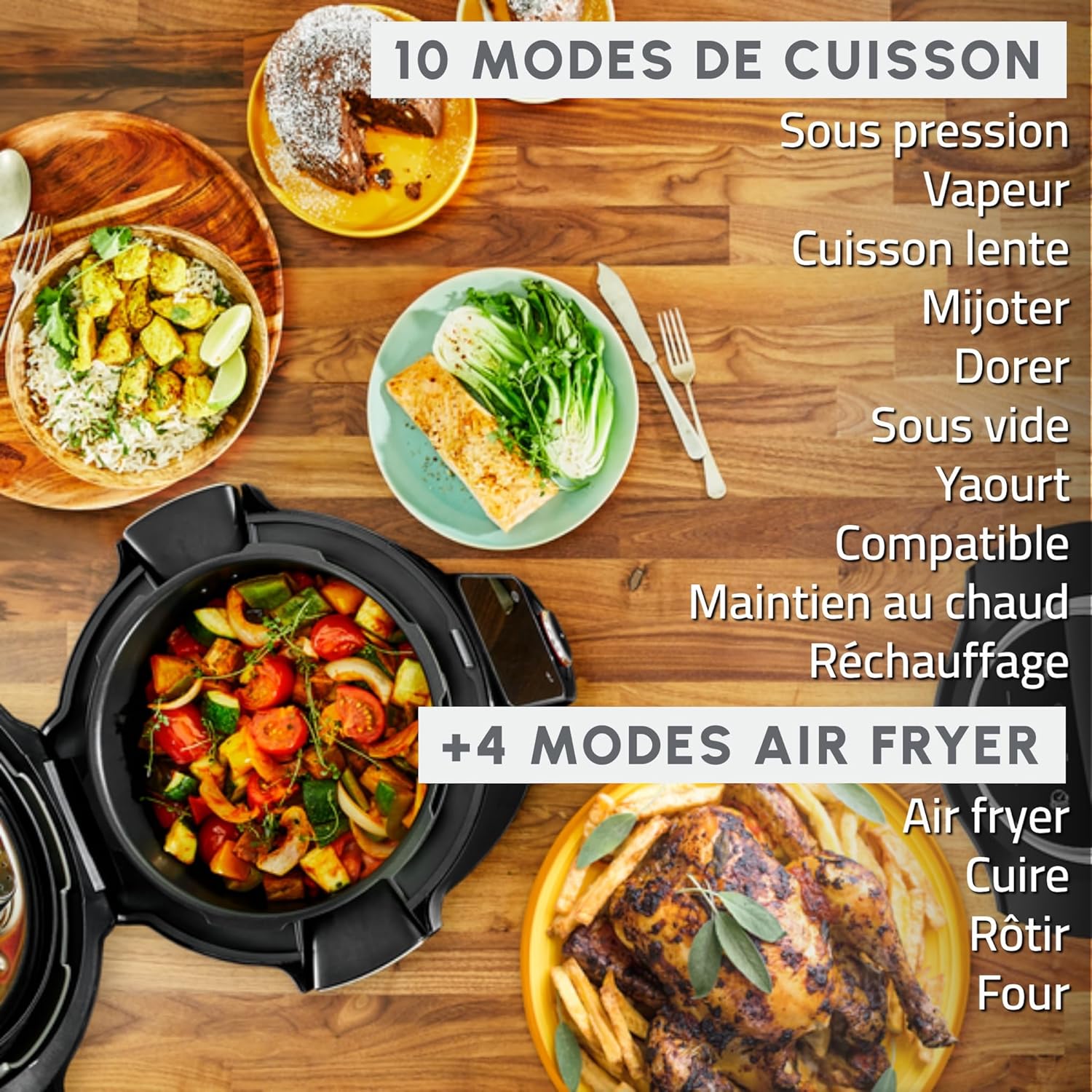 Thumbnail 4 de Moulinex Cookeo Wi‑Fi avec Extra Crisp CE96X8F0 (noir) — multicuiseur connecté pression et air crisp