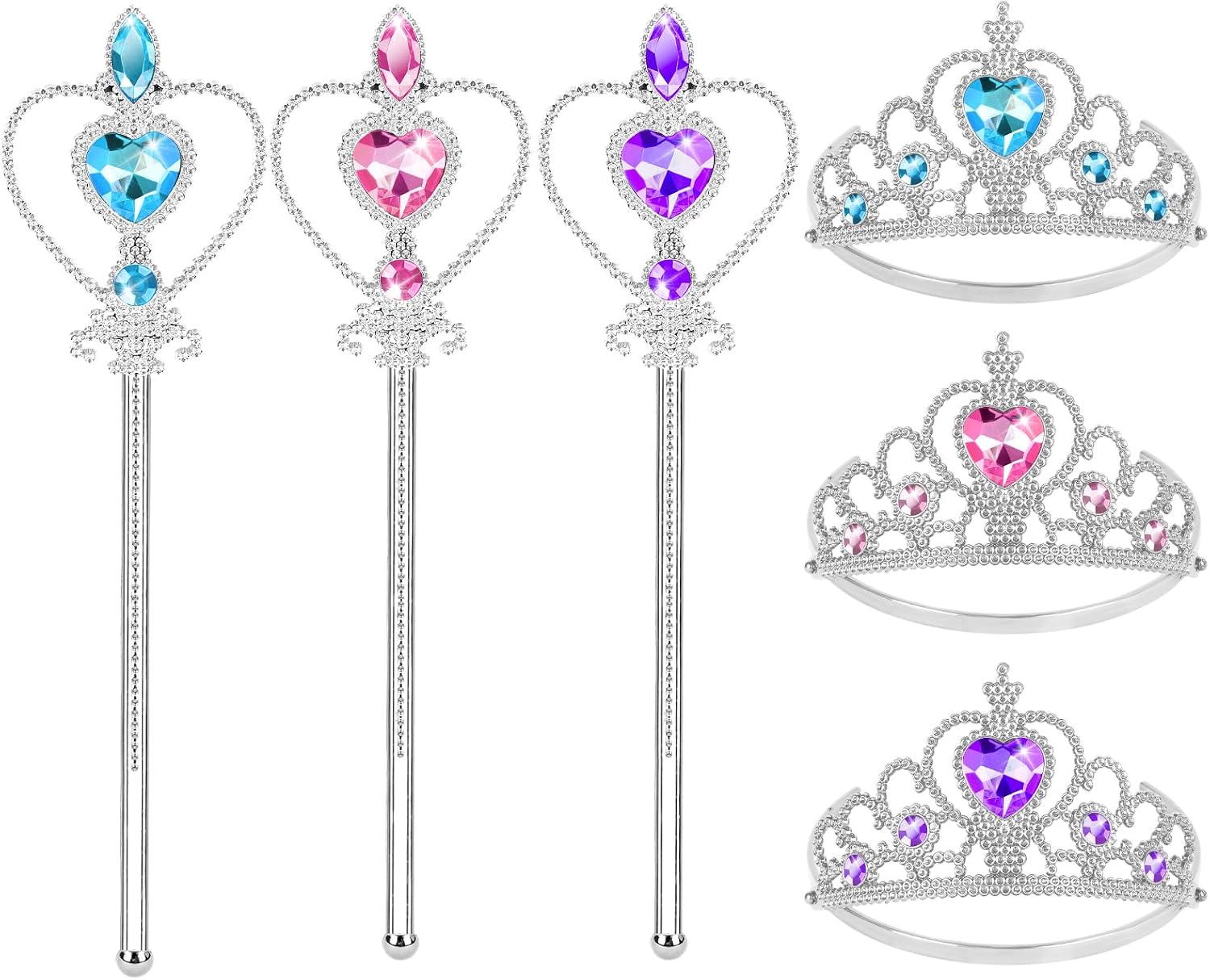 Imagen de Aolso Elsa Dress Up Accessories Set (6 pcs) – tiara crown and magic wand princess props for girls en OfertitasTOP