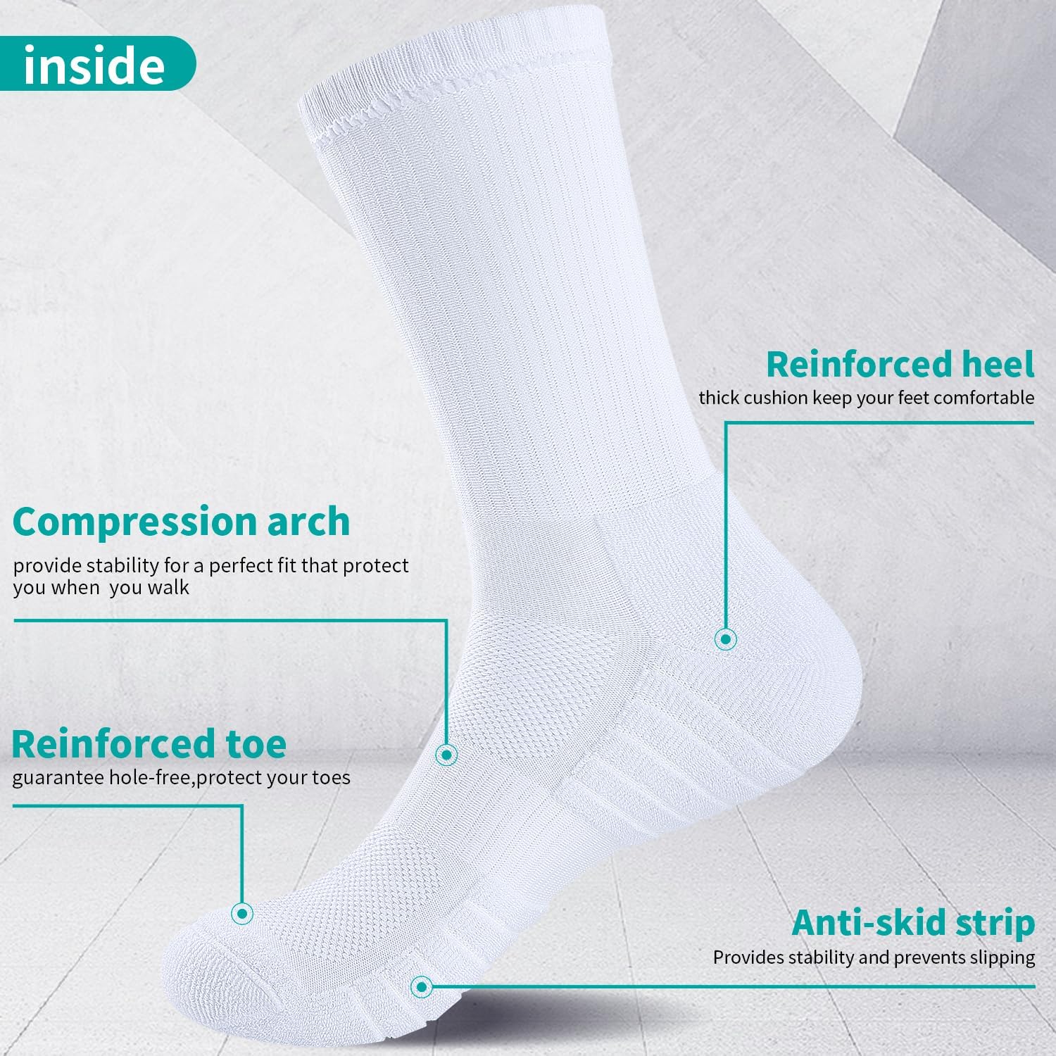 Detalle de Lapulas Men’s Thermal Sports Socks 6 pairs