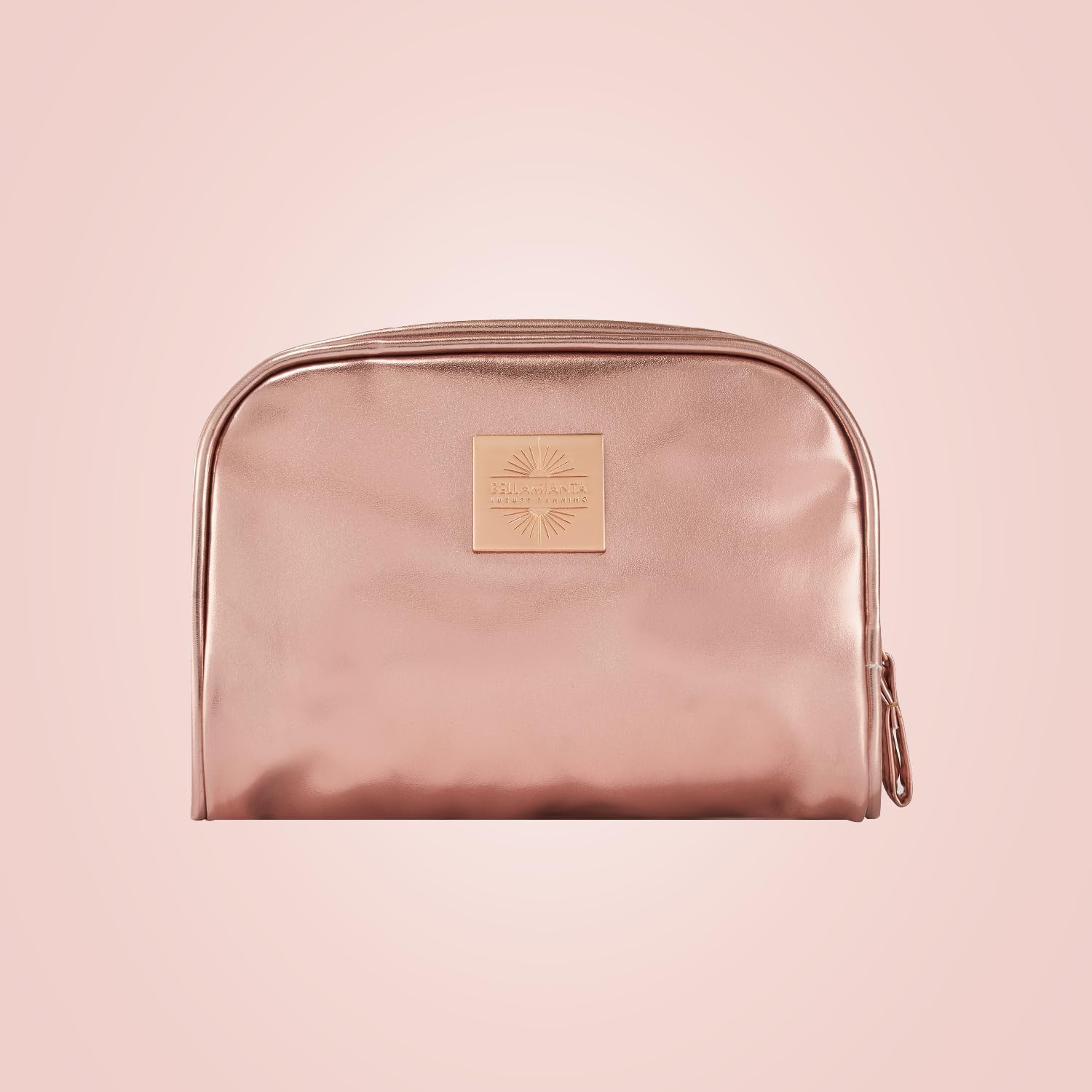 Detalle de Bellamianta Rose Gold Makeup Bag: Compact yet capable travel cosmetics bag