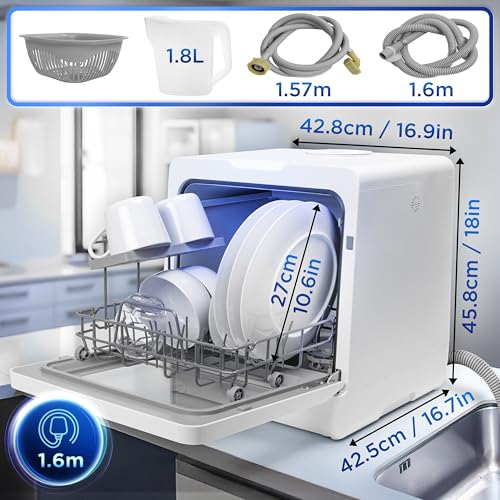 Thumbnail 1 de Duronic DW5 WE — Lave-vaisselle posable compact 950 W, 7 programmes et sèchement efficace