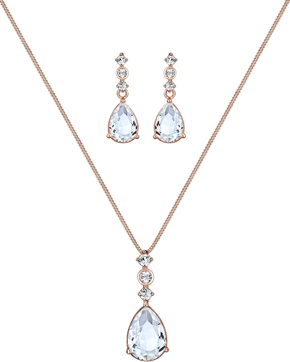 Detalle 2 de Elli Premium Tropfen Schmuckset Rosé Vergoldet