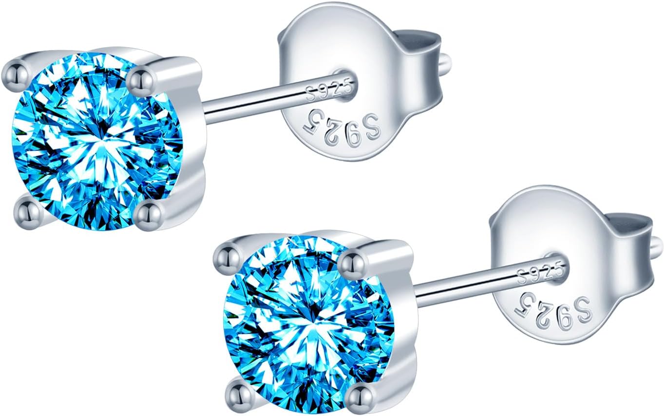 Thumbnail 6 de MOOFUN 6mm Zirkonia Ohrstecker – 925 Silber, hypoallergen, vielseitig und leicht