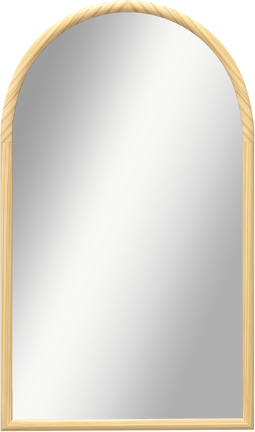 Detalle de HOMCOM Miroir Mural Arche 110 x 65 cm – Cadre en BoisNaturel