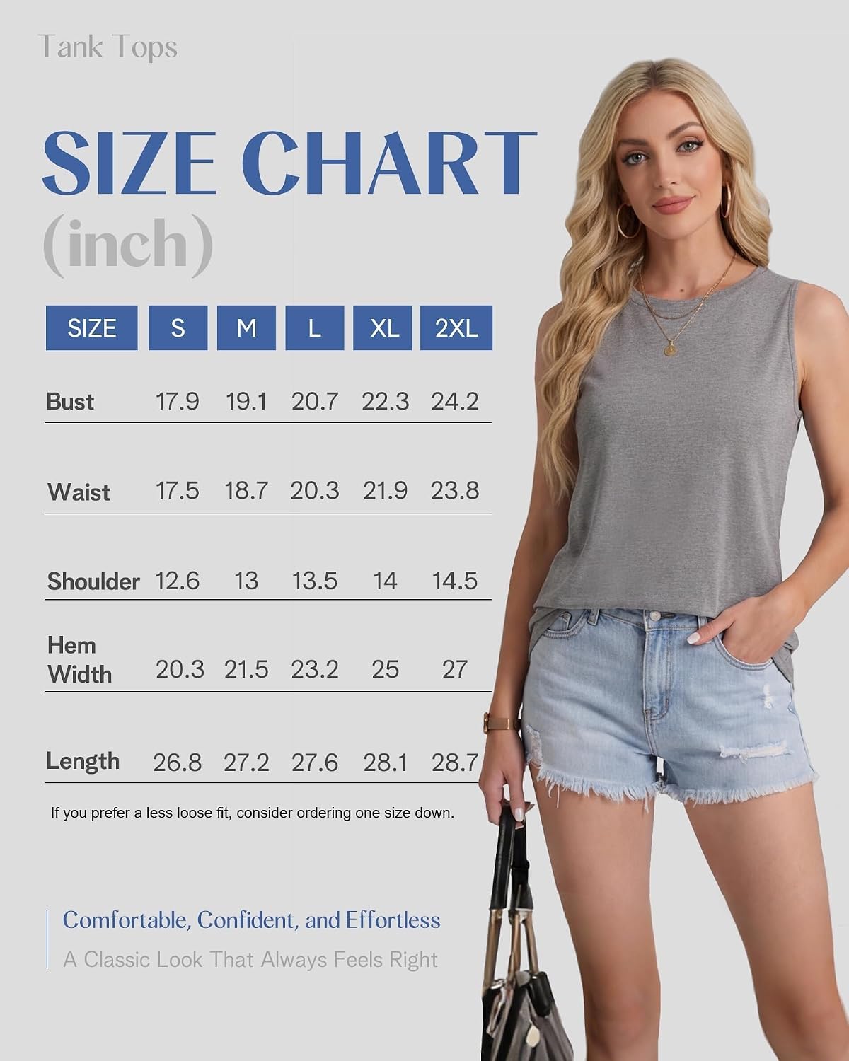Detalle de GAYHAY 3 Pack Women's Tank Tops – Crew Neck Sleeveless, Loose Fit, Lightweight Summer Essentials