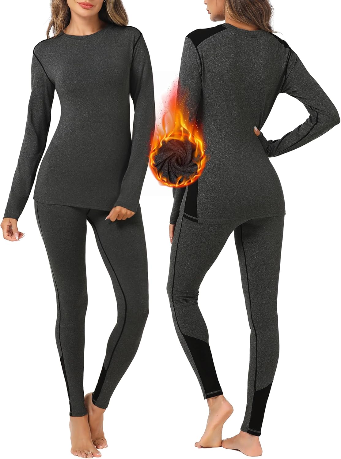 Terecey Intimo Termico Donna completo: maglia a maniche lunghe e leggings caldi