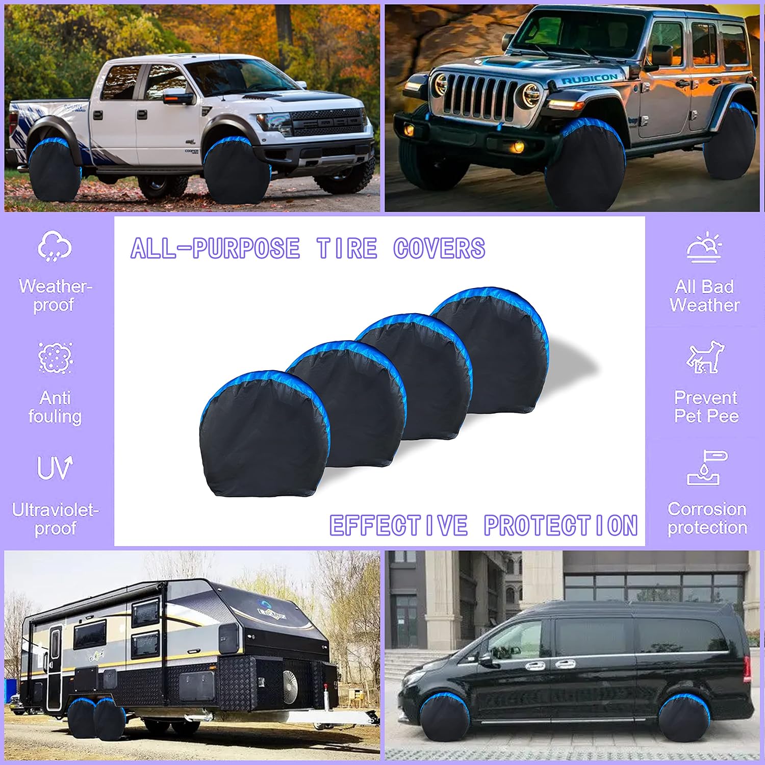 Detalle 2 de MORNYRAY Tire Covers 4-Pack waterproof RV tire cover