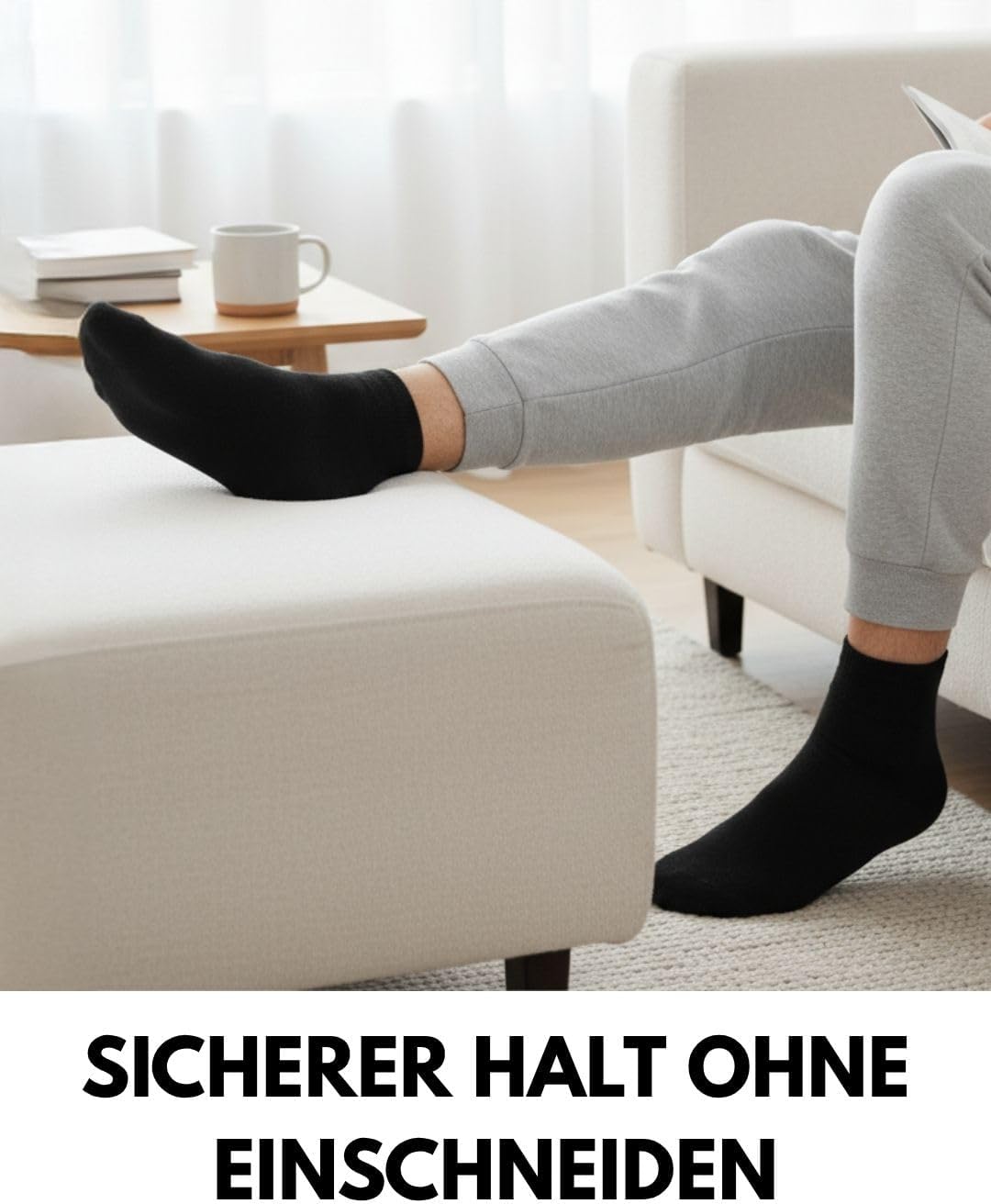 Detalle de sockenkauf24 10 Paar kurze Diabetikersocken Quarter – ohne Gummibund, nahtfrei, venenerfreundlich