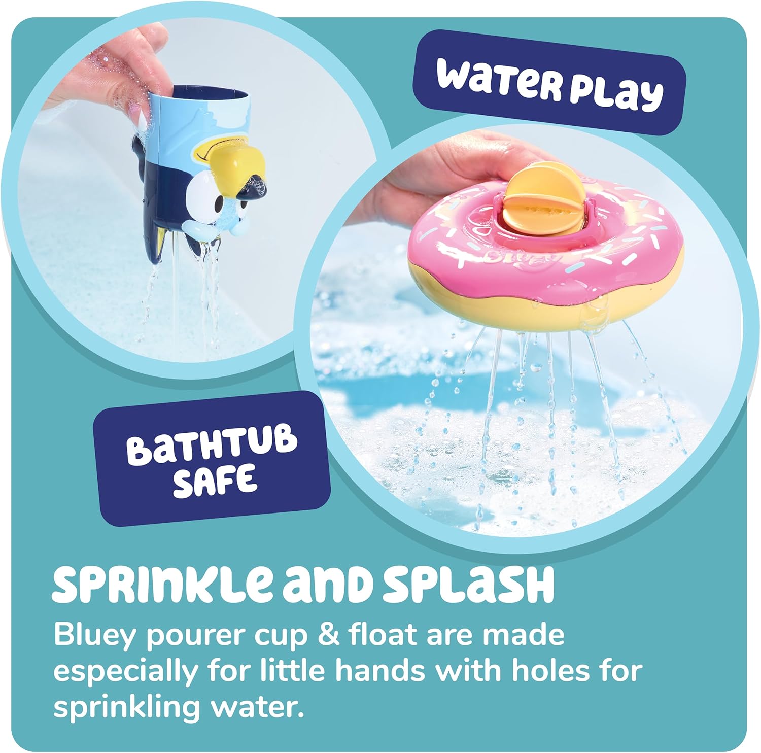 Thumbnail 3 de Tomy Toomies Bouées de Bain Bluey : jouet flottant avec verseur d’eau et roue à eau