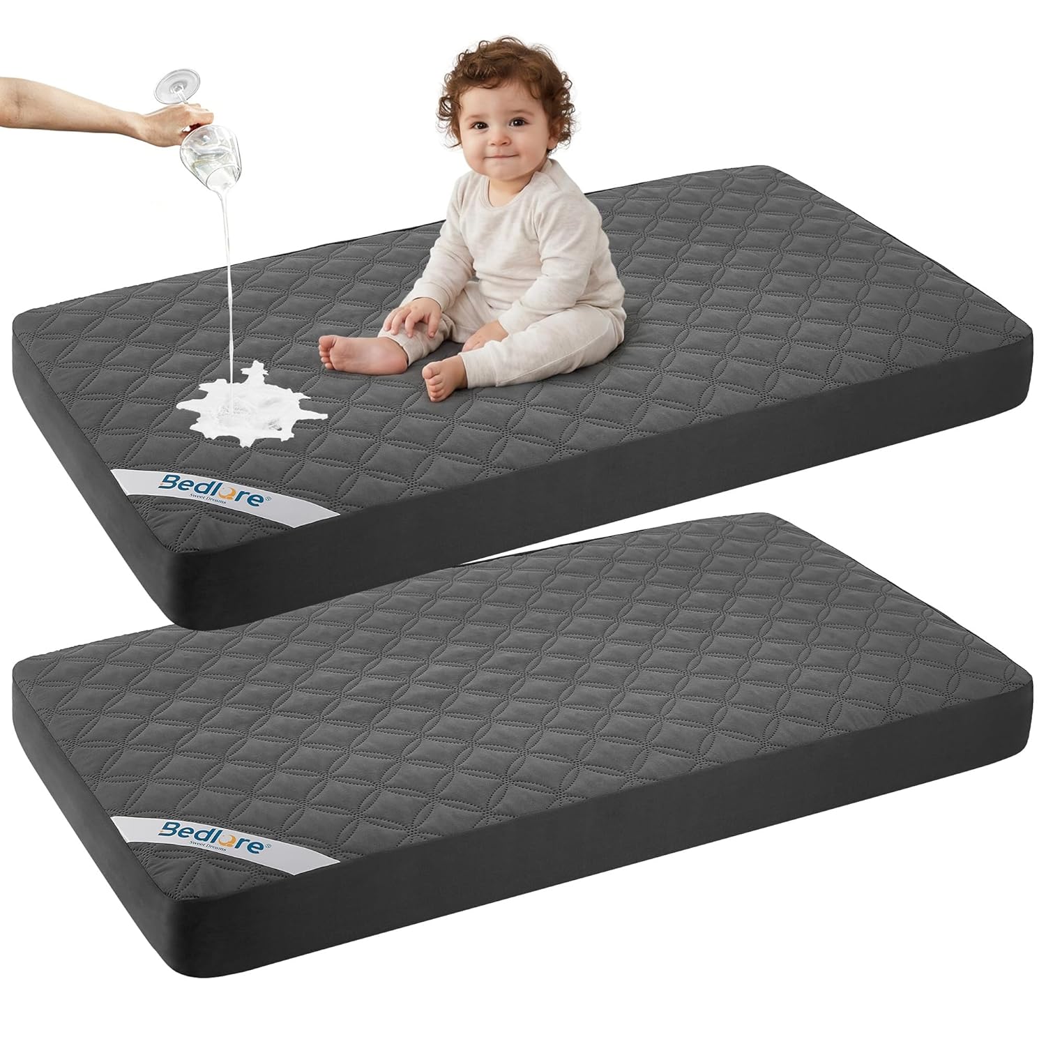 Detalle de BEDLORE Crib Mattress Protector 2-Pack