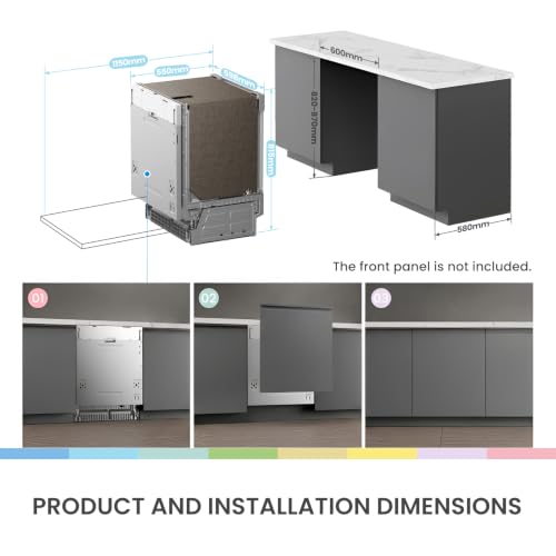 Detalle 2 de COMFEE' Fully Integrated Dishwasher, 14 Place Settings, Wi-Fi and Auto Door Drying