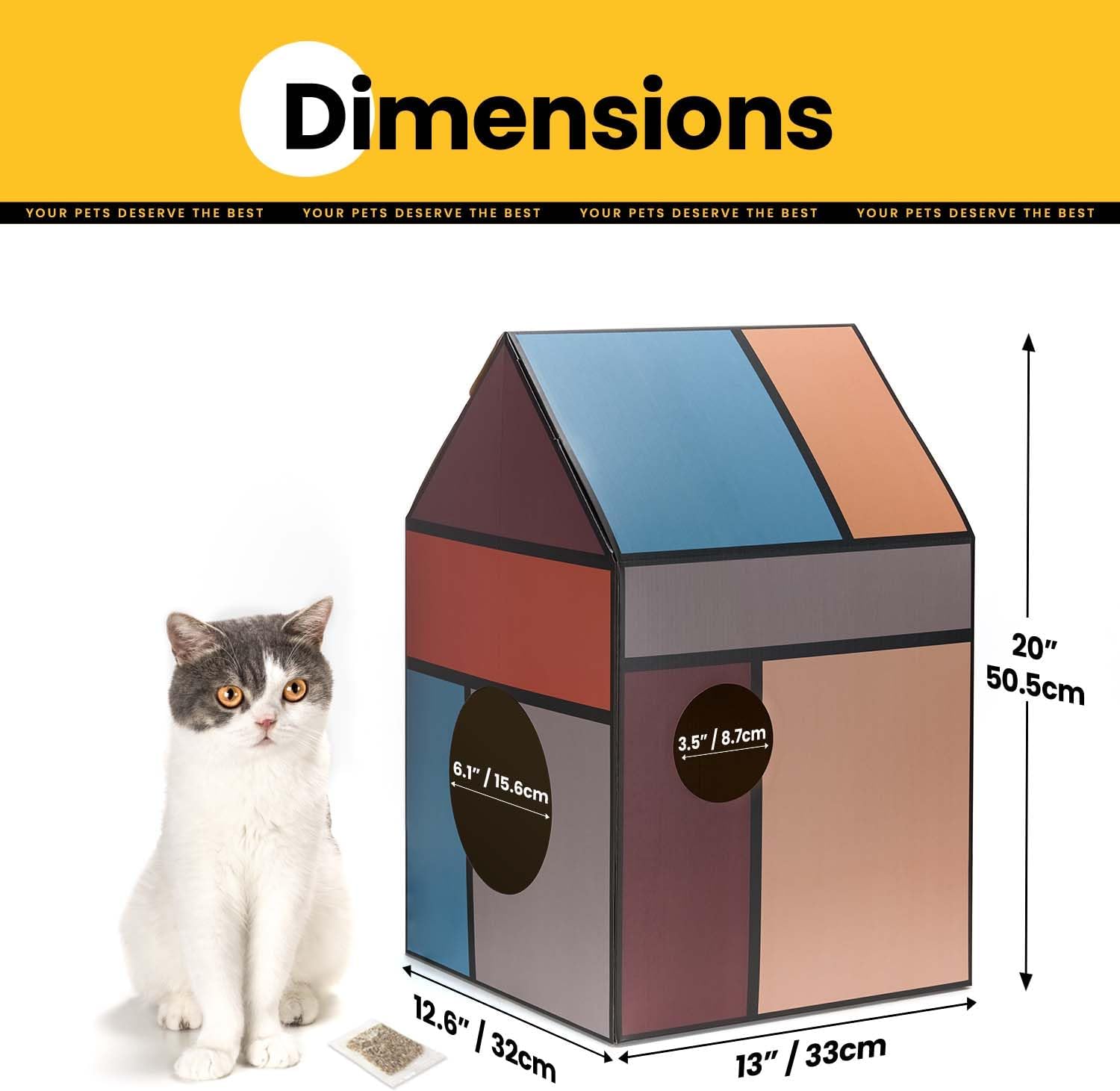 Thumbnail 4 de Conlun Cardboard Cat House with Scratcher and Catnip 🐱