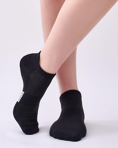 Detalle de inaWarm Bambus Sneaker Socken Damen, 6 Paar, atmungsaktiv, Schwarz (Größe 39–42)