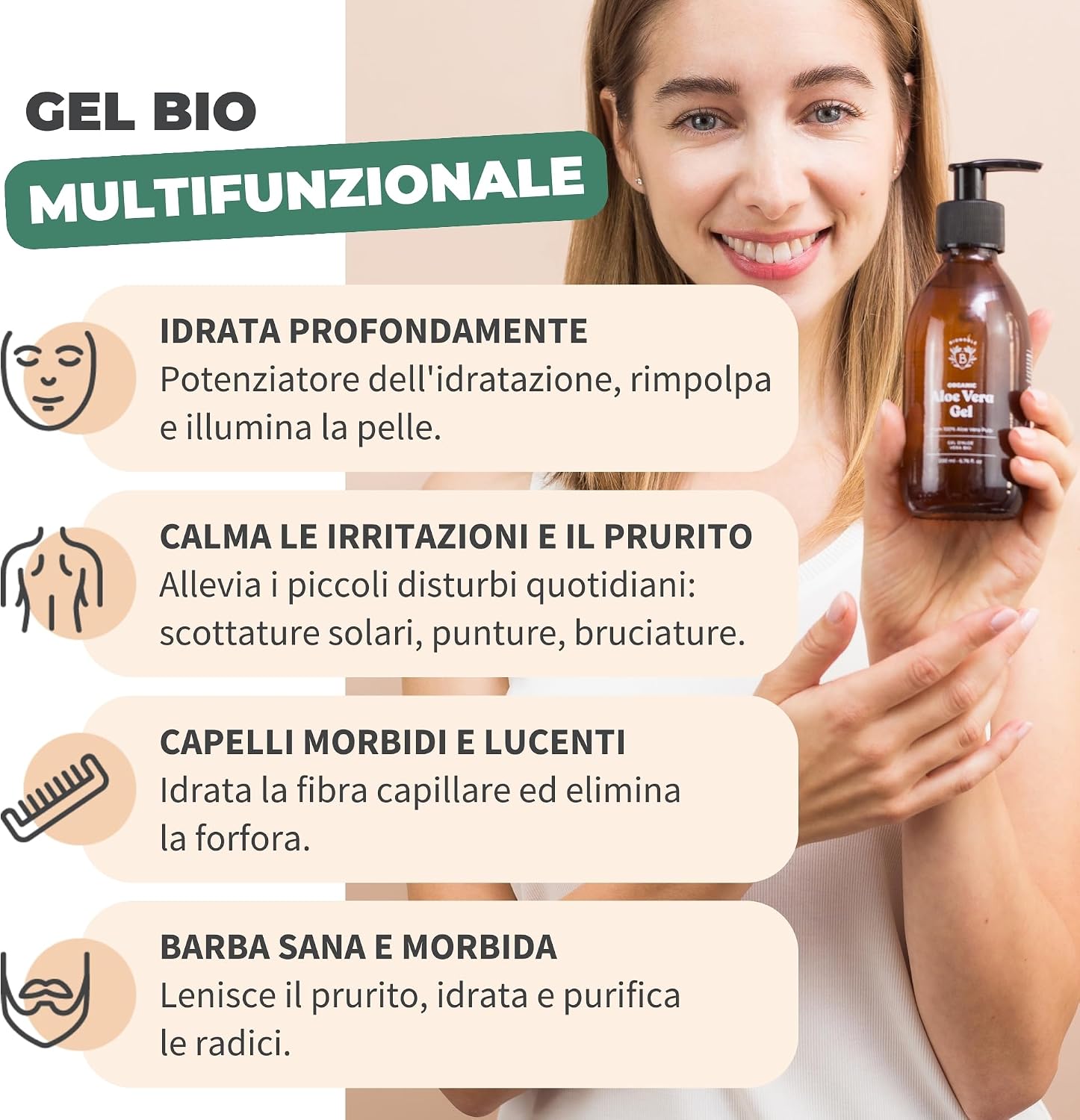 Detalle de BIONOBLE Gel Aloe Vera 97% biologico 200 ml