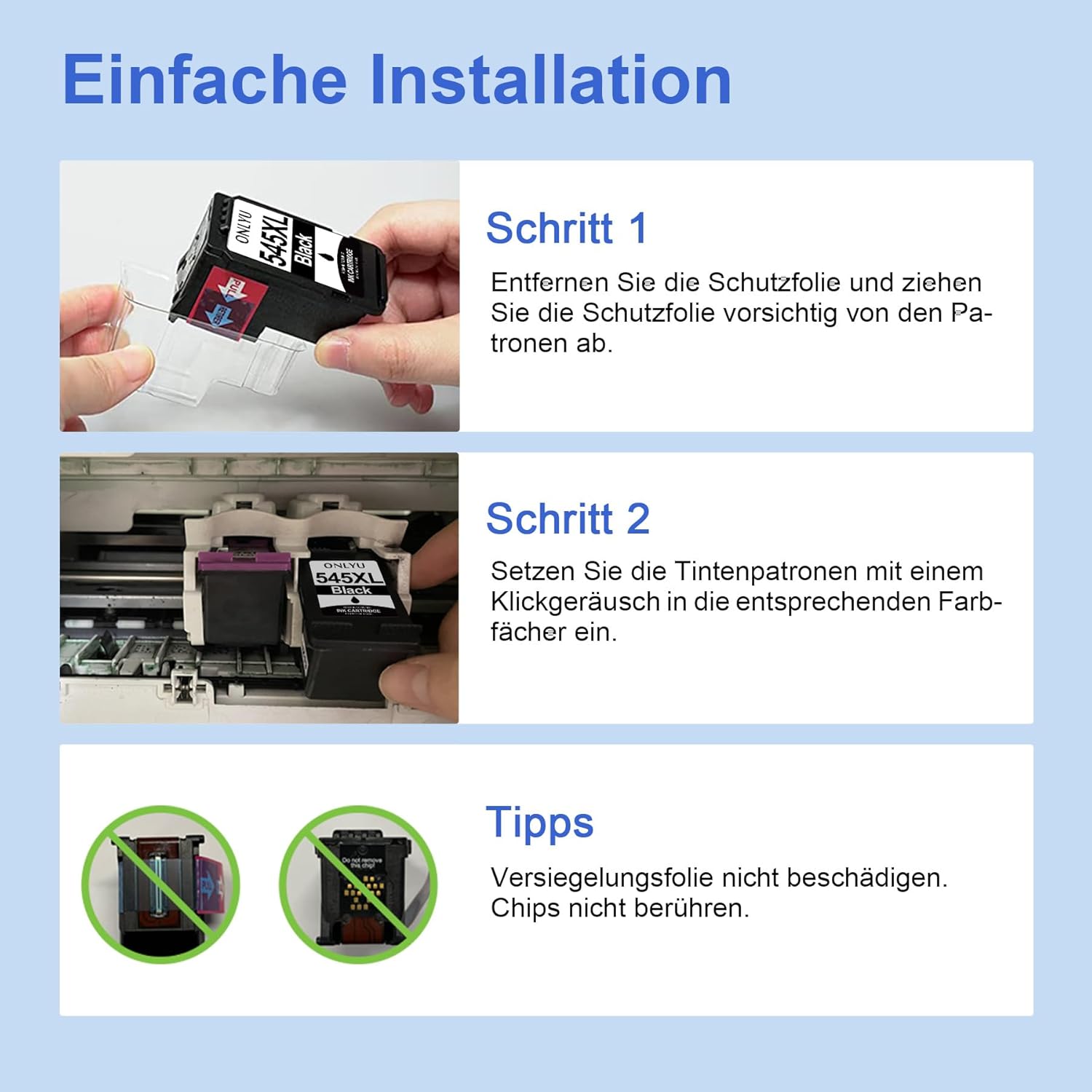 Thumbnail 5 de ONLYU PG 545XL CL546XL Tintenpatronen 400 Seiten 🖨️