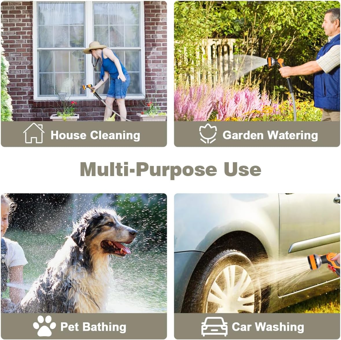 Thumbnail 6 de VICKMALL Hose Spray Gun 50 ft garden hose