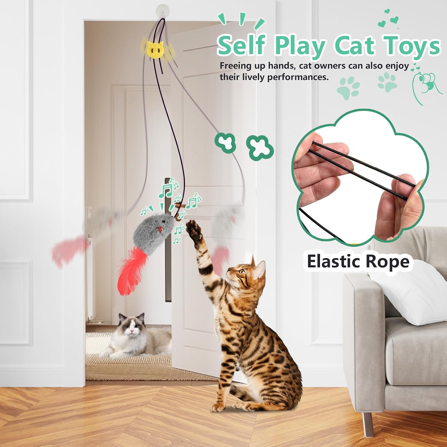 Thumbnail 2 de Cat enrichment mice toys 2 pack