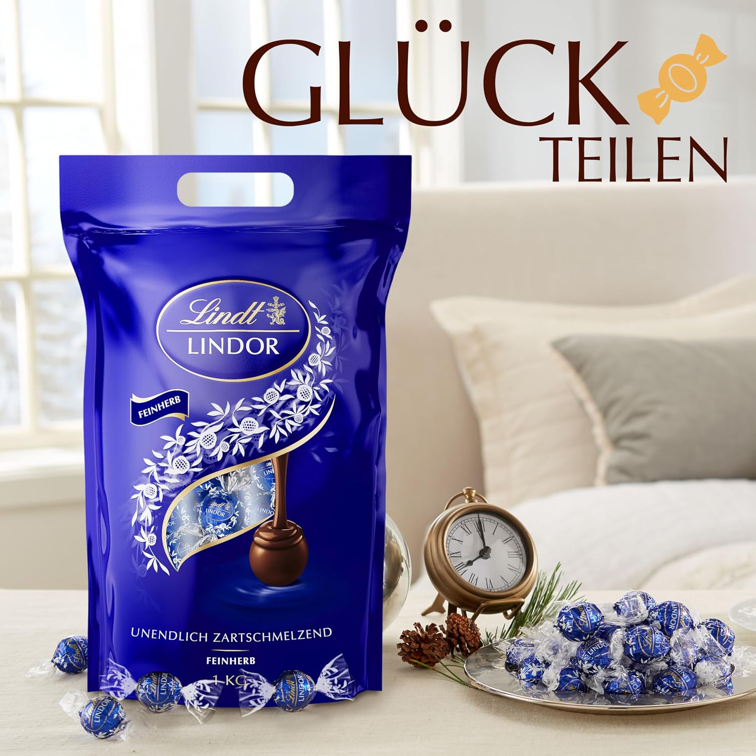 Detalle 2 de Lindt LINDOR Schokoladen Kugeln feinherb 1 kg