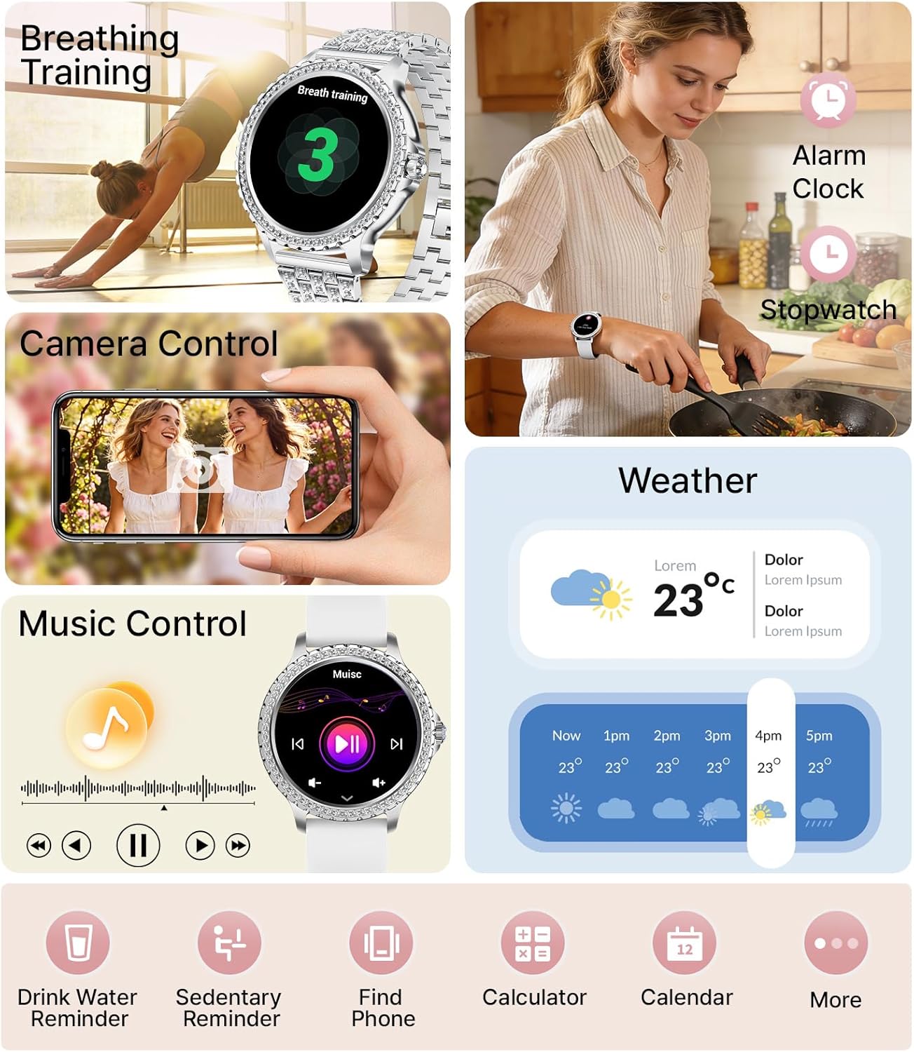 Thumbnail 6 de LIGE Women's Smart Watch 1.32" HD