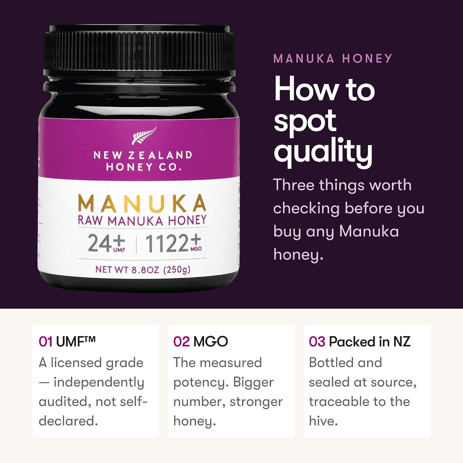 Thumbnail 4 de New Zealand Honey Co. UMF 24+ Manuka Honey, MGO 1122+, 8.8 oz