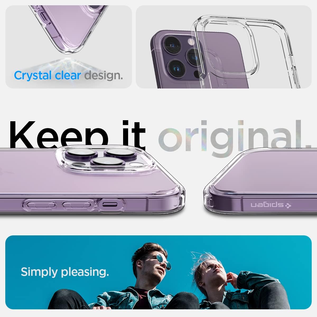 Detalle de Spigen Ultra Hybrid pour iPhone 14 Pro Max – coque transparente anti-jaunissement