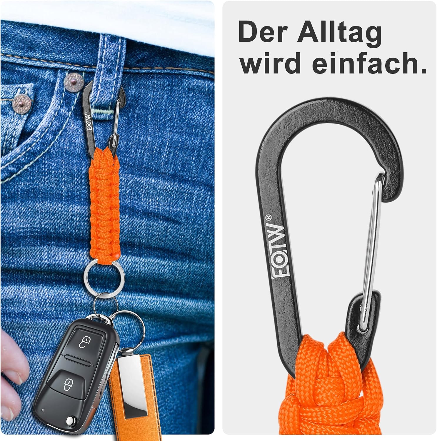 Detalle de EOTW Paracord Schlüsselanhänger Karabiner