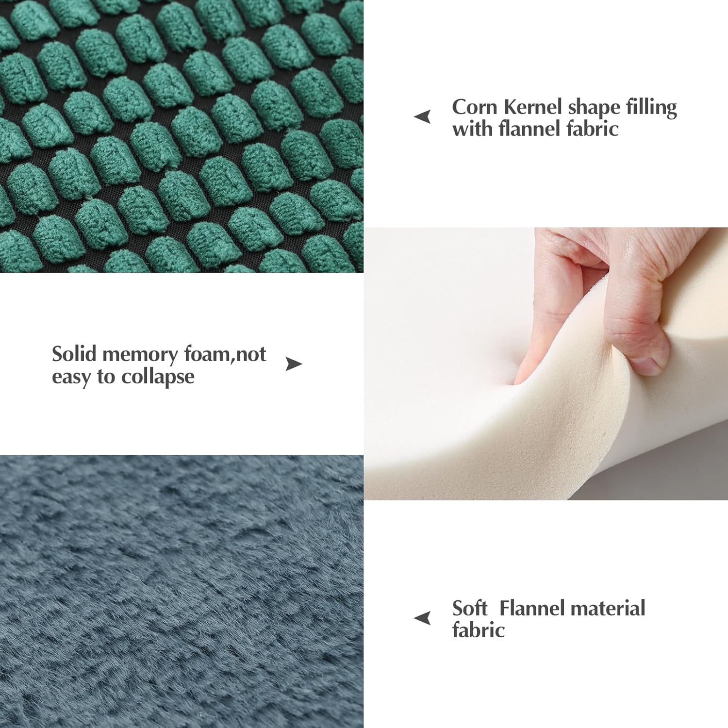 Thumbnail 1 de BVAGSS Orthopädisches Hundebett aus eierförmigem Schaumstoff, waschbar, umkehrbar – 106×71×4 cm (Green)