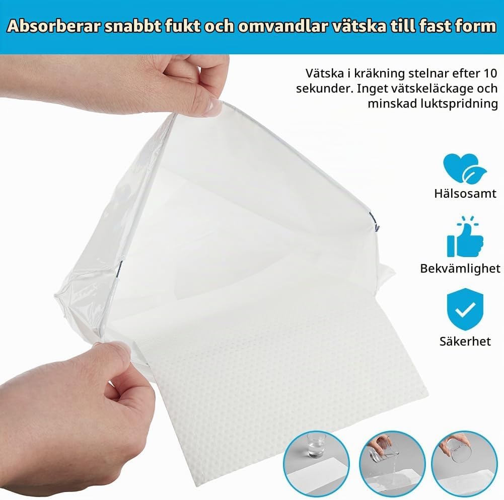 Thumbnail 4 de AOGOE absorberande kräkpåsar, 12-pack med gelabsorbering och läckageskydd