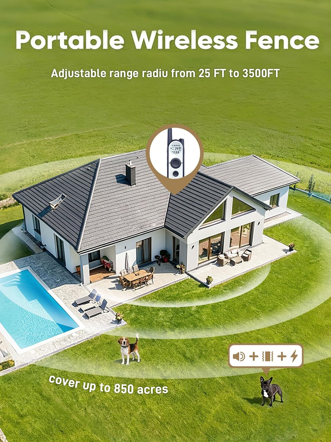 Detalle 2 de MIMOFPET Wireless Dog Fence System 3500 ft