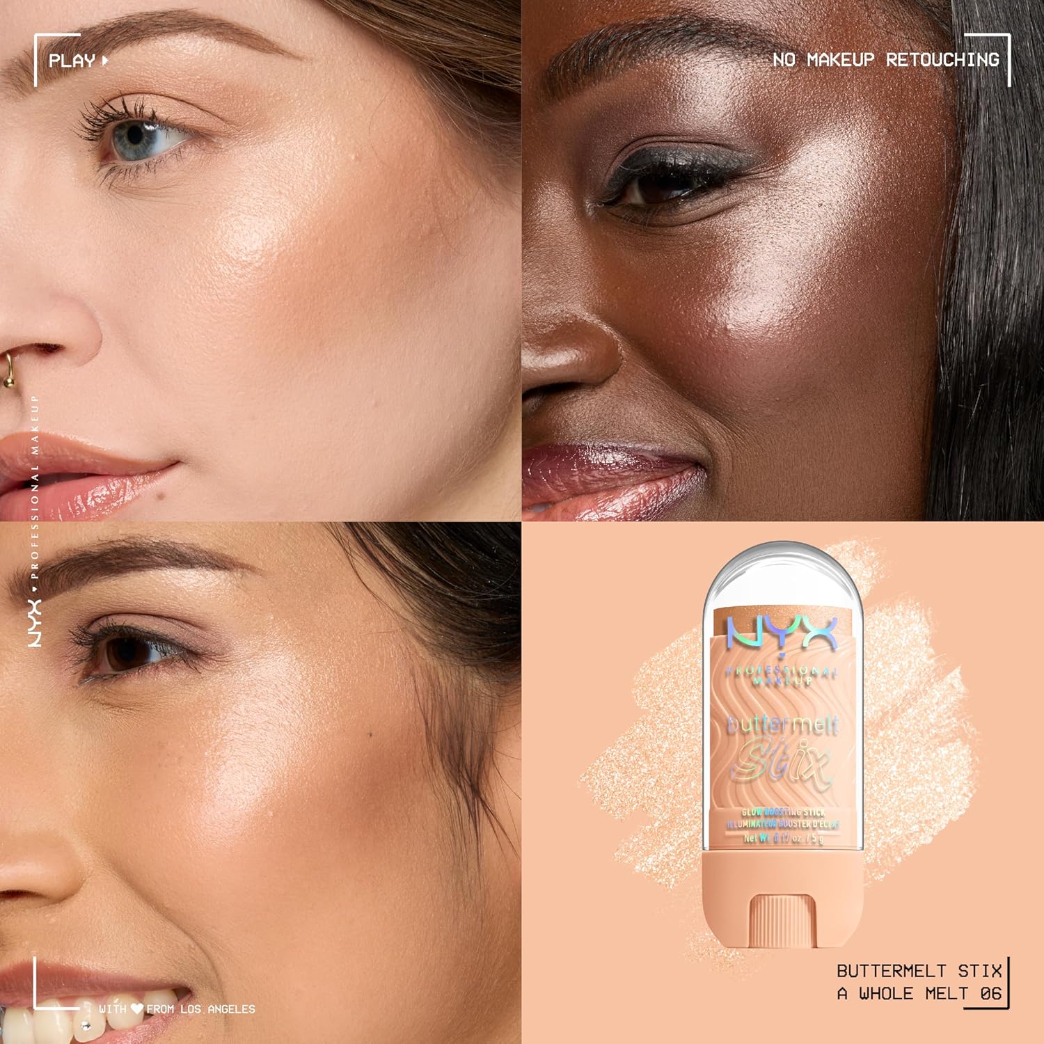 Thumbnail 1 de NYX Professional Makeup Buttermelt Highlighter Stix – stick crémeux effet glowy, tenue jusqu’à 8h (teinte A Whole Melt)
