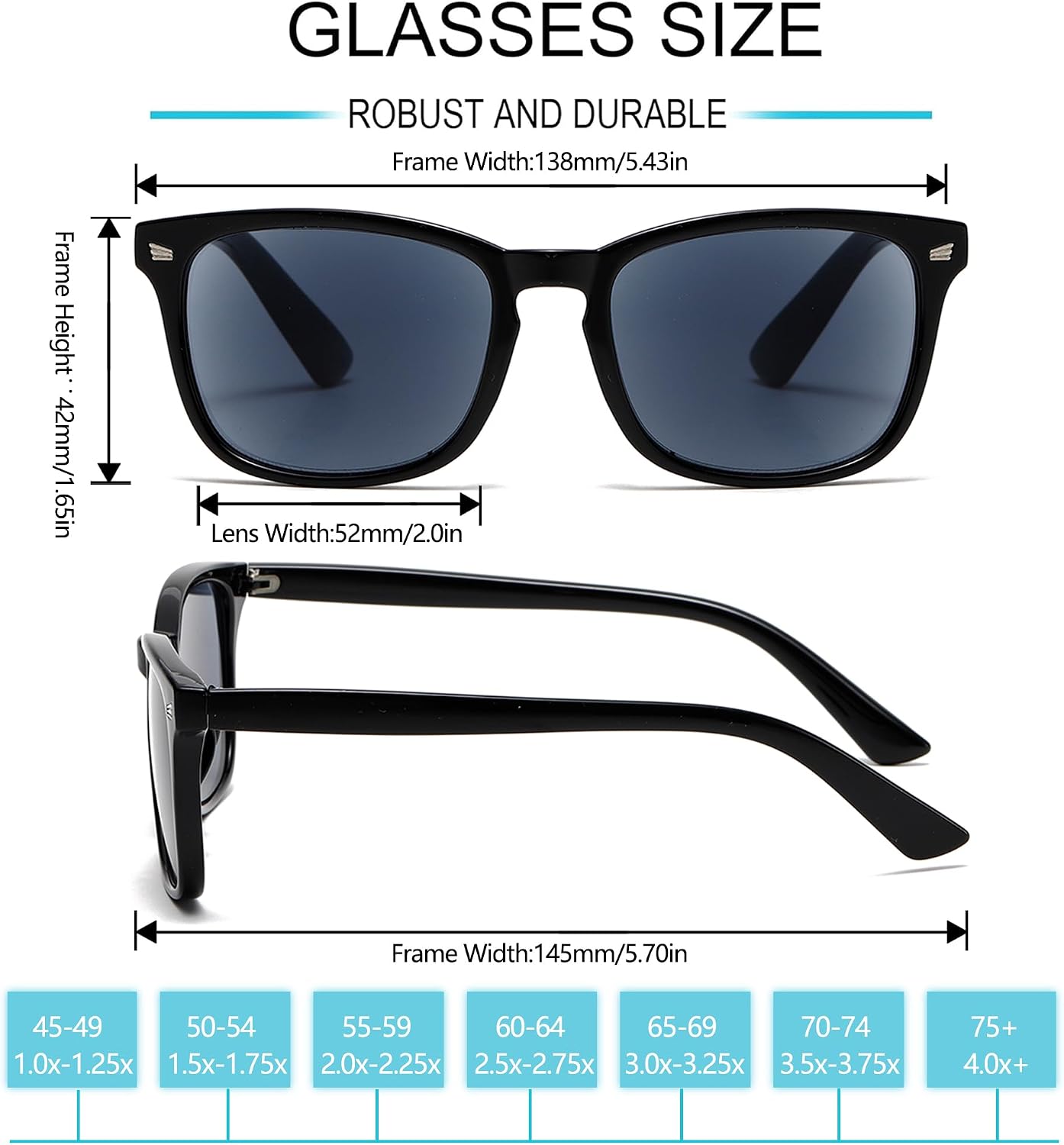 Thumbnail 5 de Fsread 3 Pack Reading Sunglasses: UV400 Protection, Wide Reading Zone, Classic Frames