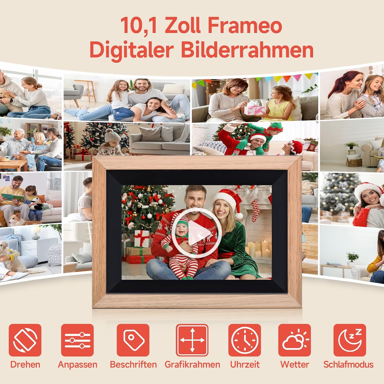 Thumbnail 1 de Rollei Smart Frame 105 WiFi – 10,1 Zoll digitaler Bilderrahmen mit Frameo WLAN