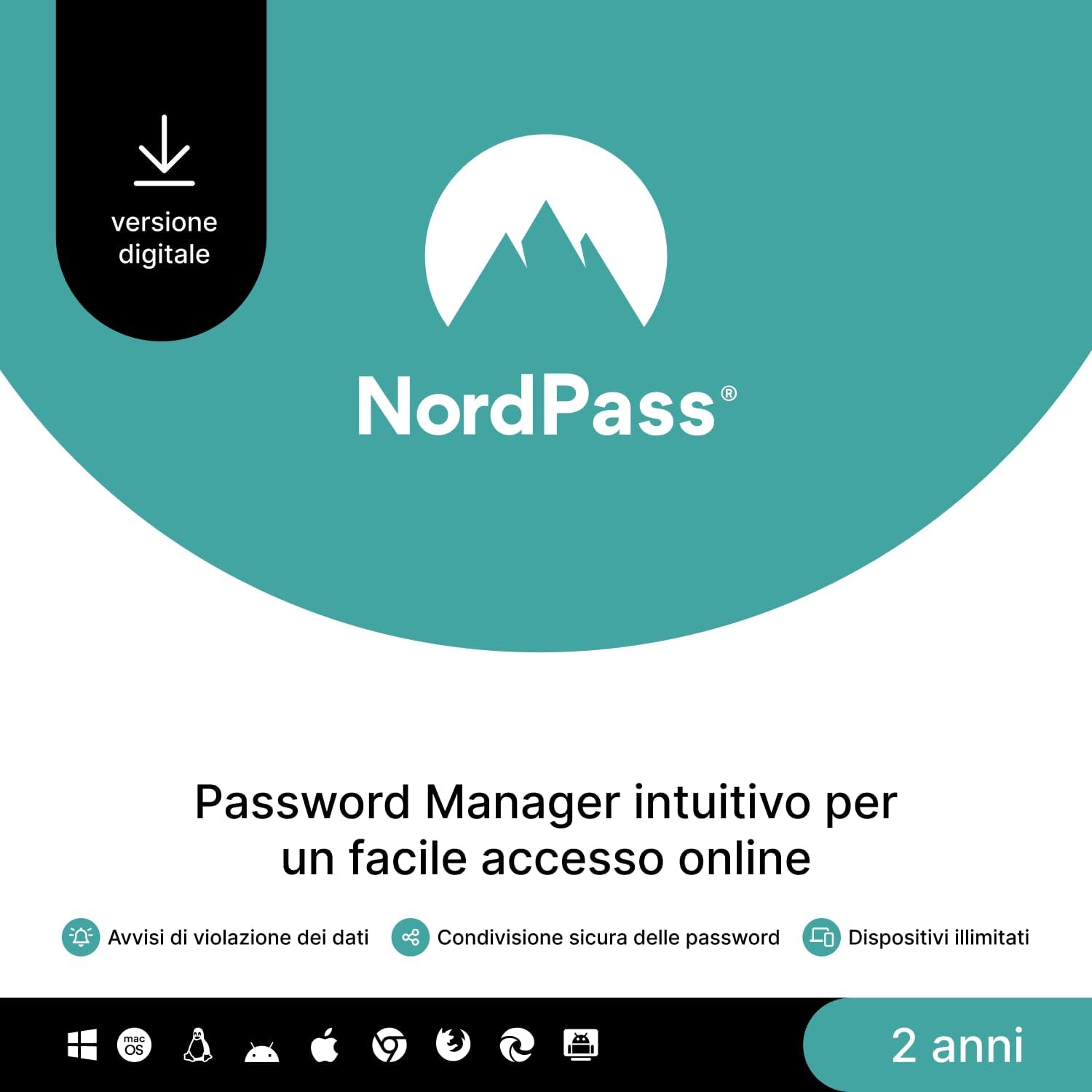 Detalle 2 de NordPass Premium: Password Manager illimitato per dispositivi e MFA, 1 anno