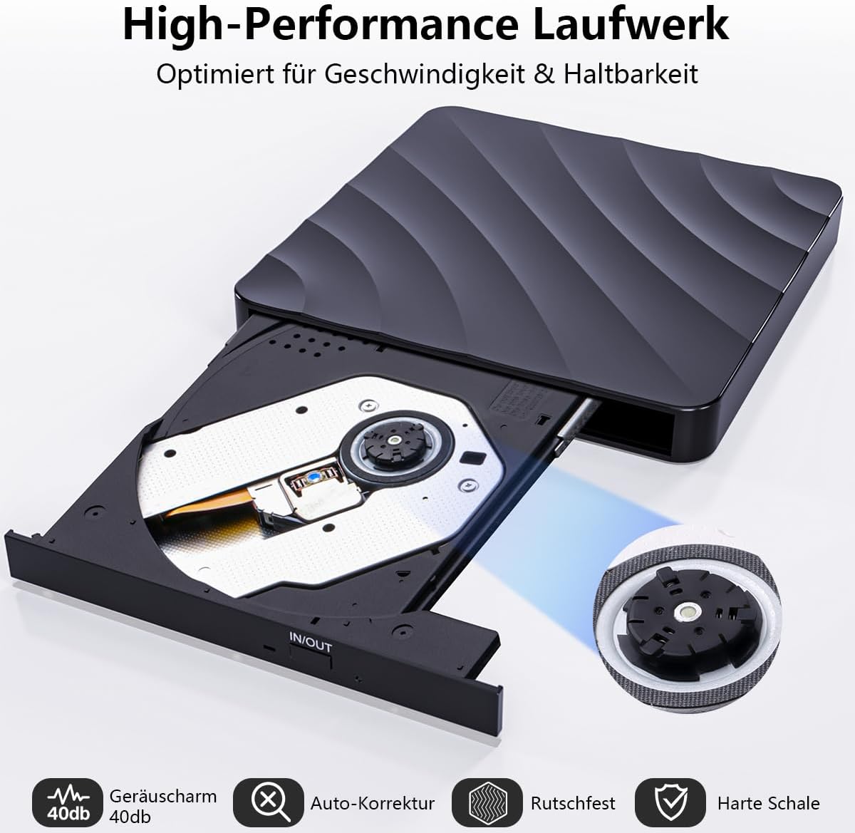 Thumbnail 5 de Lecteur CD/DVD externe USB 3.0 (graveur DVD) pour PC, Windows, Mac et Linux