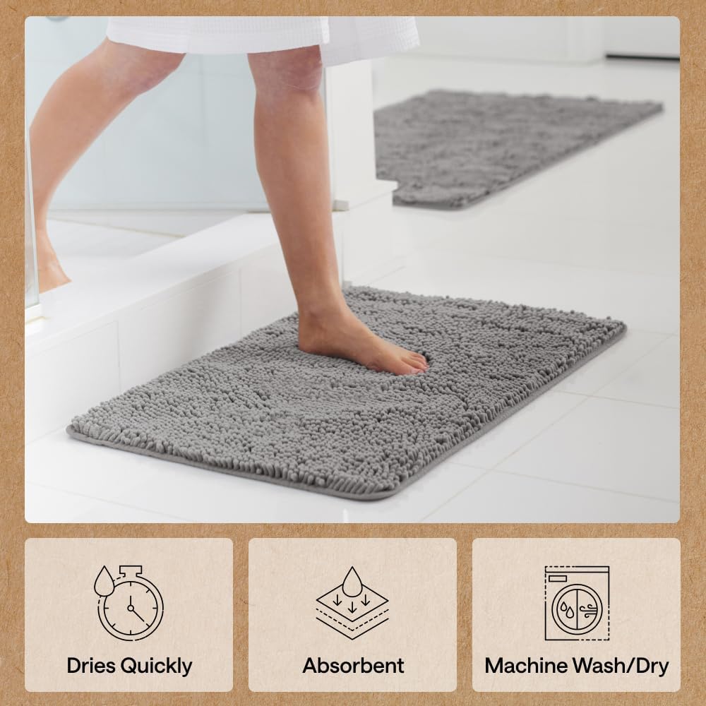 Thumbnail 6 de GORILLA GRIP Bath Rug Mat 24x17 Grey