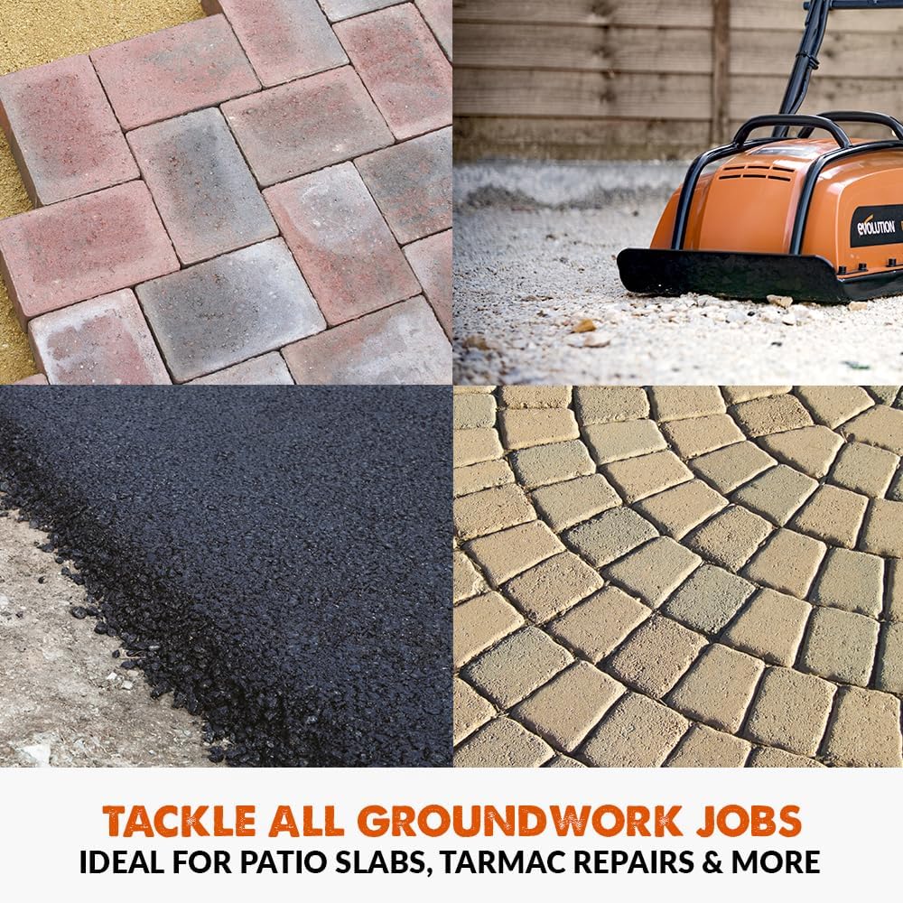 Detalle de Evolution H320-E Hulk Electro Plate Compactor (230V) – compact, powerful electric plate for paving, turf and groundwork