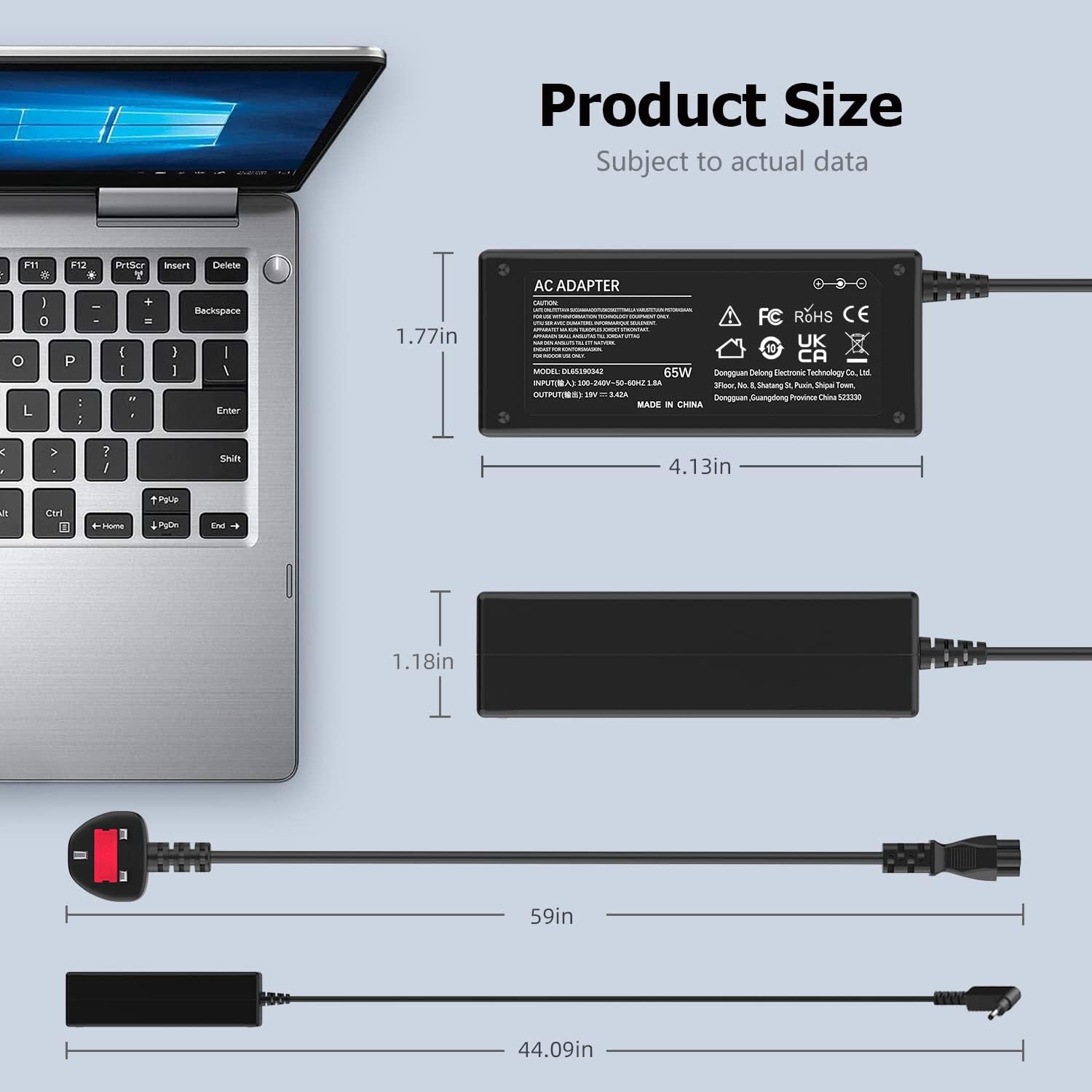 Thumbnail 6 de 65W Laptop Charger 19V 3.42A for Acer Aspire