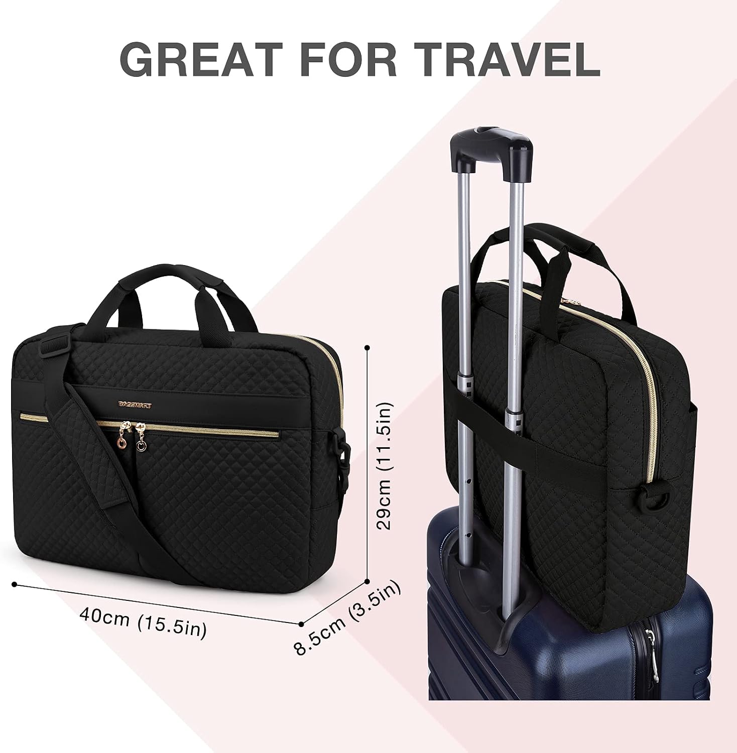 Detalle 2 de bagsmart 15.6-inch Laptop Bag briefcase for women – black commuter and travel laptop case