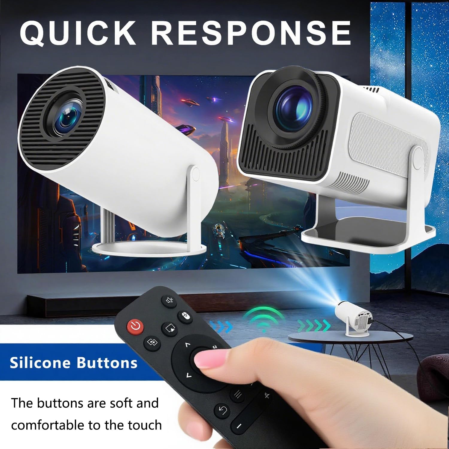 Thumbnail 2 de Molgoc Replacement Remote for Mini Projector (Compatible with HY300Pro, HIPPUS HY300Pro, Magcubic HY300Pro, Aubor HY300Pro, Xgody HY300Pro, Maypug P1)