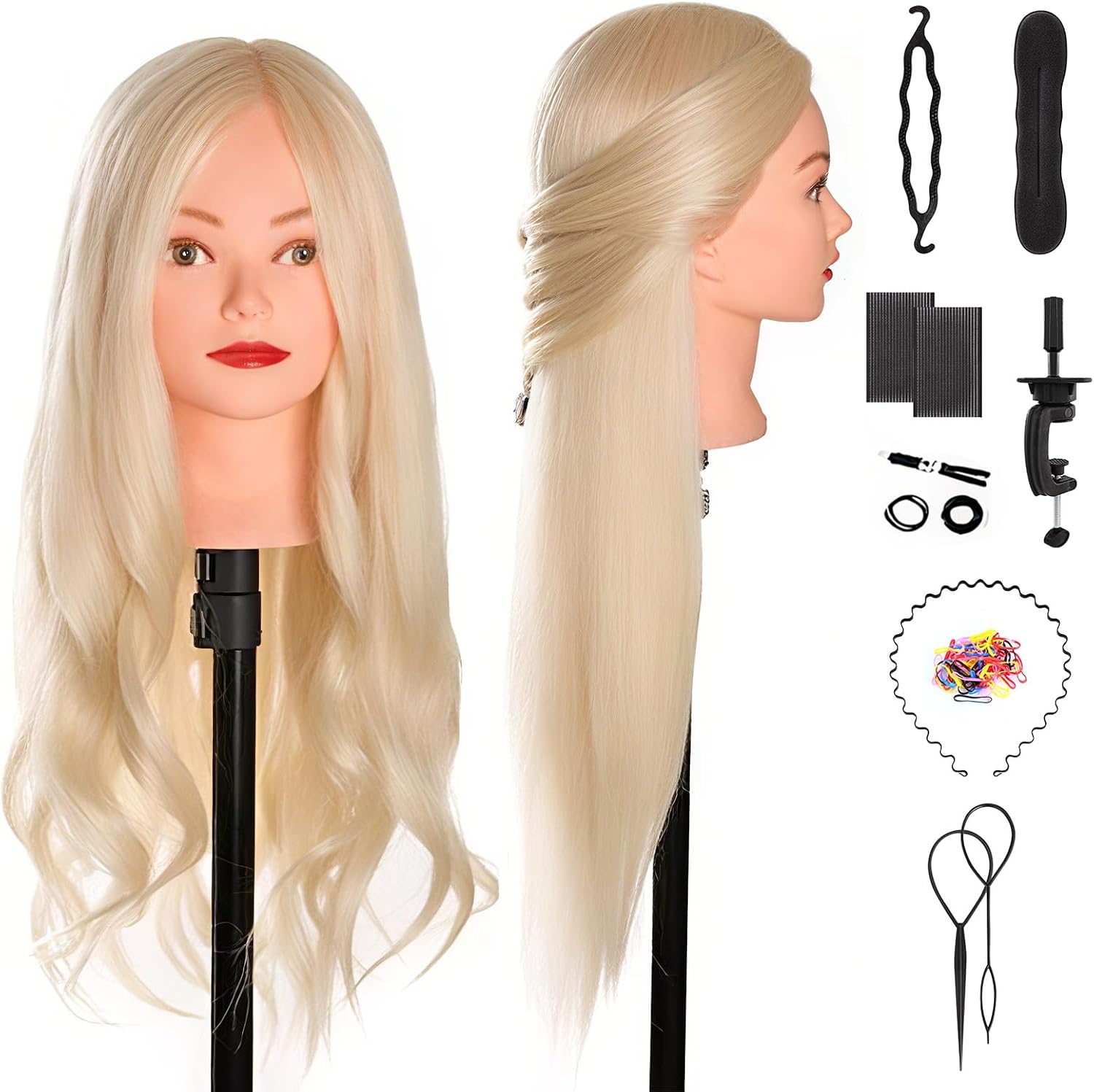 Detalle 2 de TwoWin Friseurkopf 20 Zoll mit Echthaar