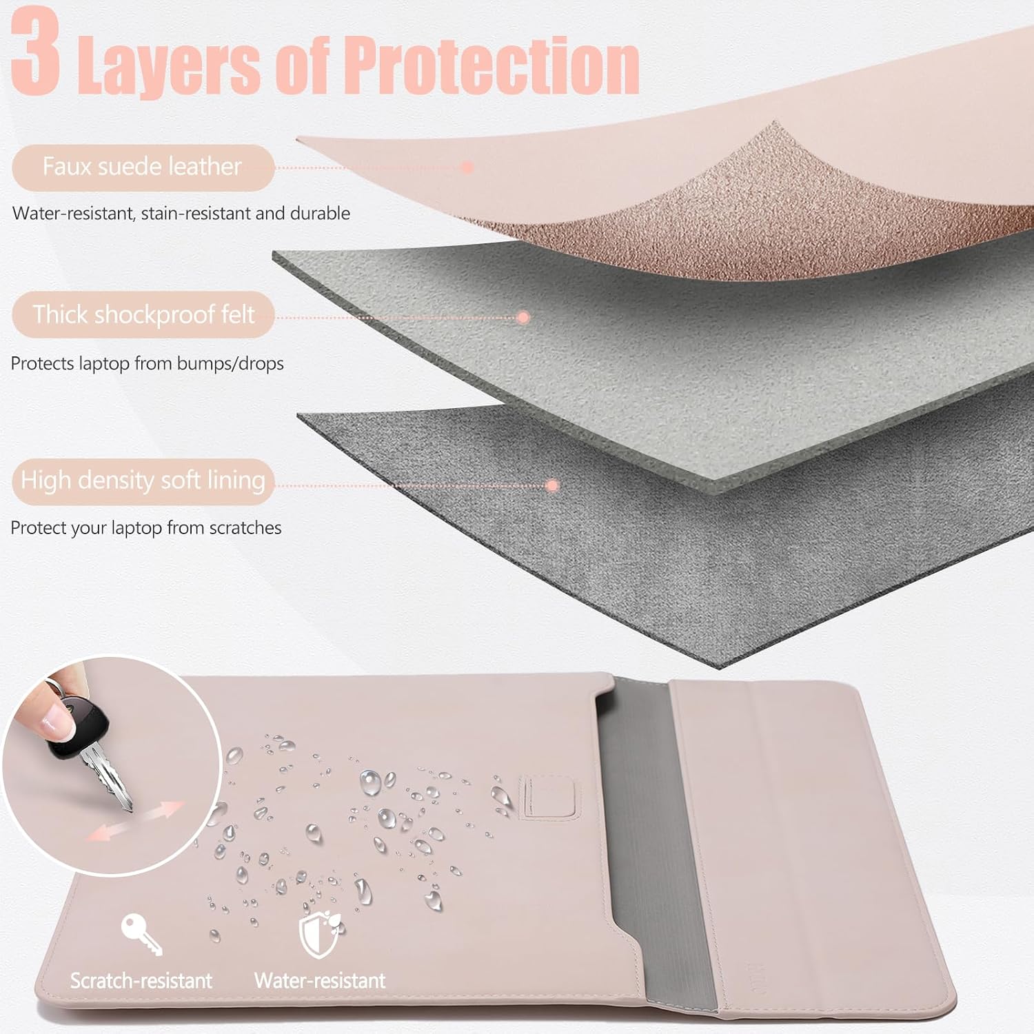 Detalle de HYZUO laptop sleeve case 13.3 to 14 inch