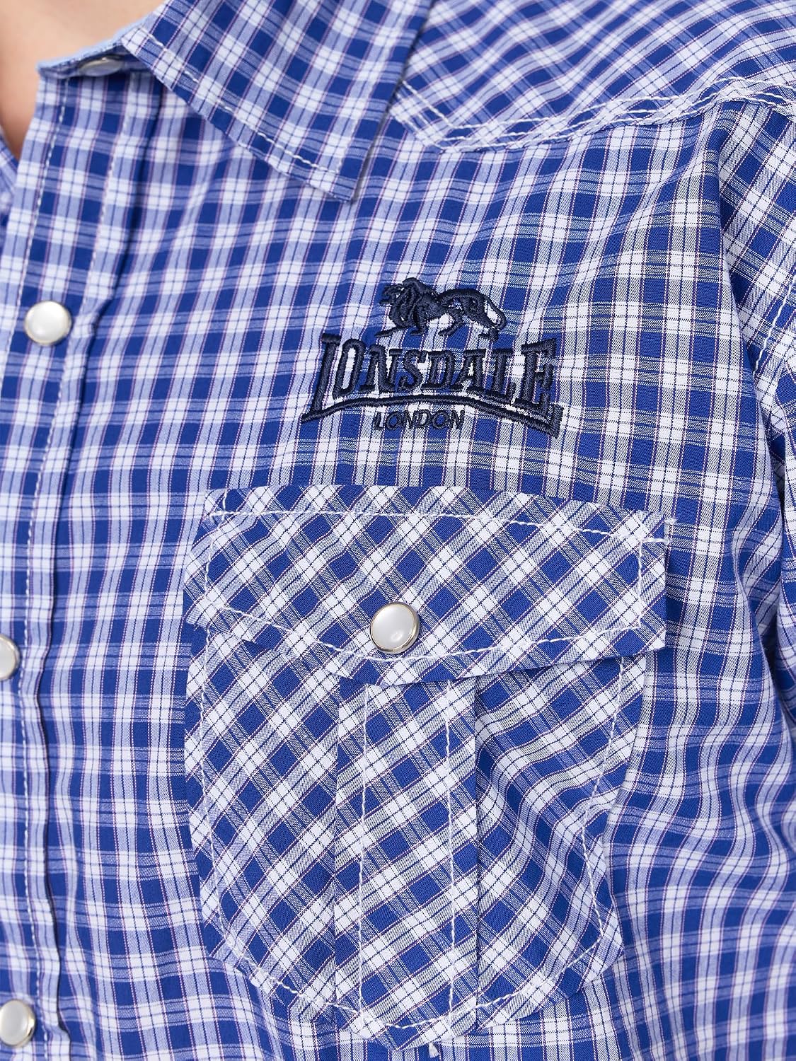 Thumbnail 6 de Lonsdale Berny – męska koszula slim fit w kratę, krótki rękaw