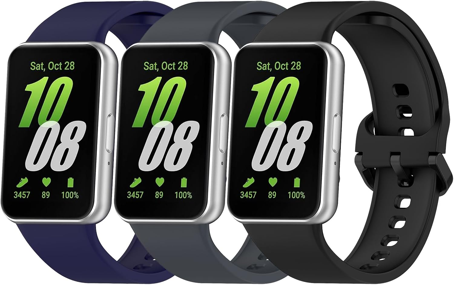 Detalle de Xisair 3PCS Silicone Replacement Straps for Samsung Galaxy Fit 3 (R390)