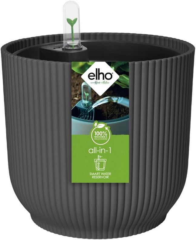 Detalle de Elho All-in-1 Vibes Rond 18 avec Système D'Irrigation - Anthracite