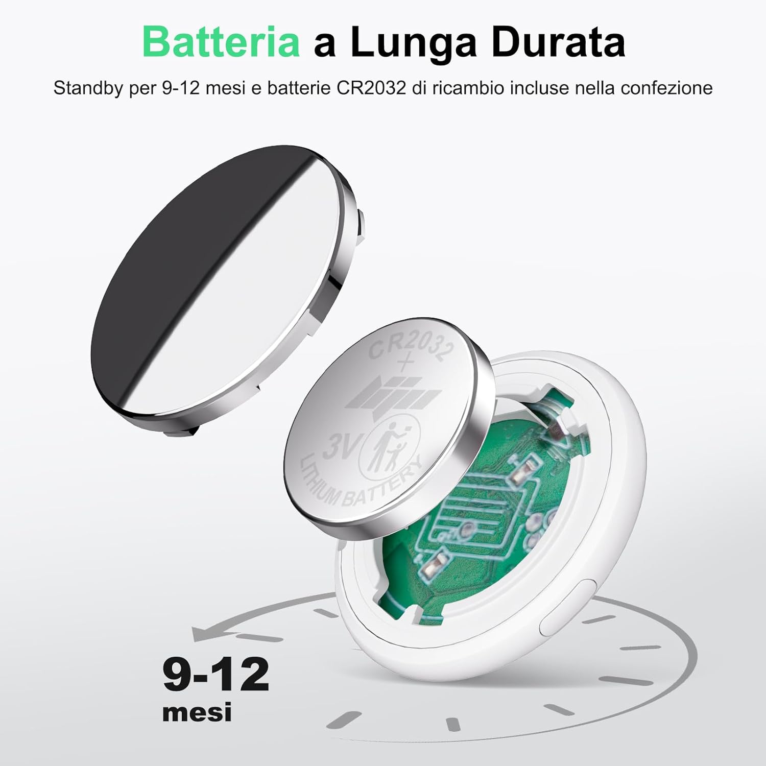 Thumbnail 6 de Bnlei Smart Air Tracker Tag per Apple Dov’è (Find My) – compatibile solo iOS, batteria CR2032 inclusa, bianco