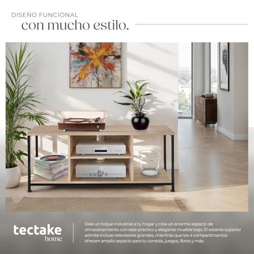 Thumbnail 3 de TecTake® Mueble TV Industrial Madera y Acero, Roble Sonoma 🛋