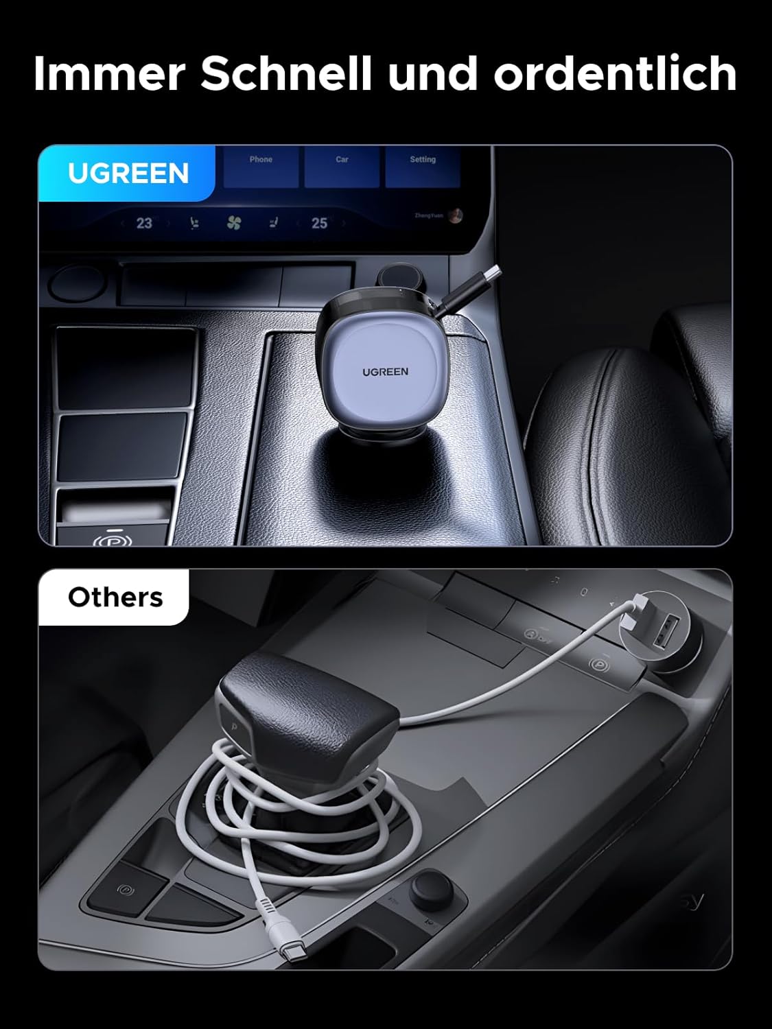 Thumbnail 2 de UGREEN Zigarettenanzünder USB C 75W Einziehbar