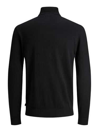 Detalle de JACK & JONES Jjeemil Knit Roll Neck Noos Camiseta Cuello Alto, Negro, Small para Hombre