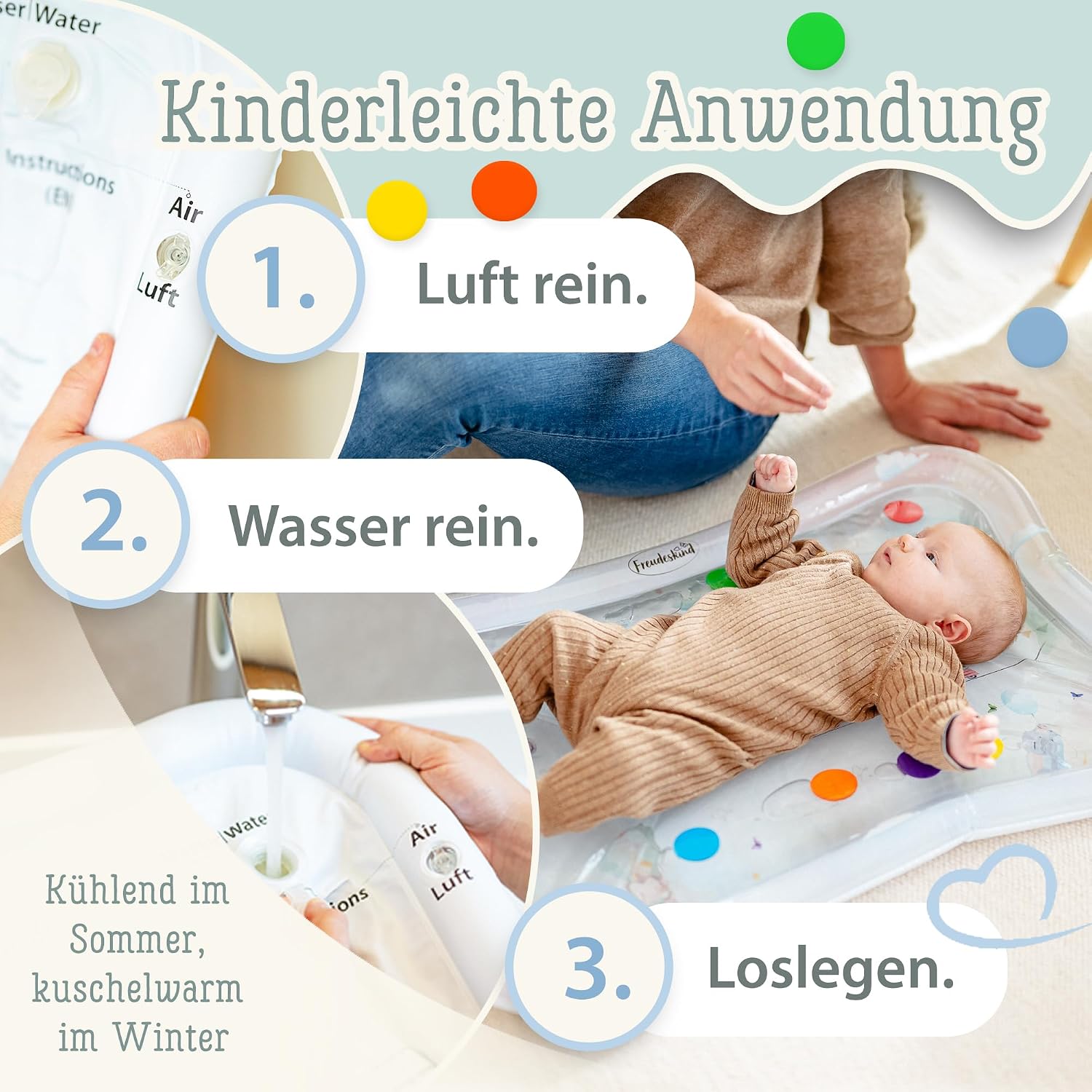 Thumbnail 5 de Freudeskind TummyTime Wassermatte 80×60 cm