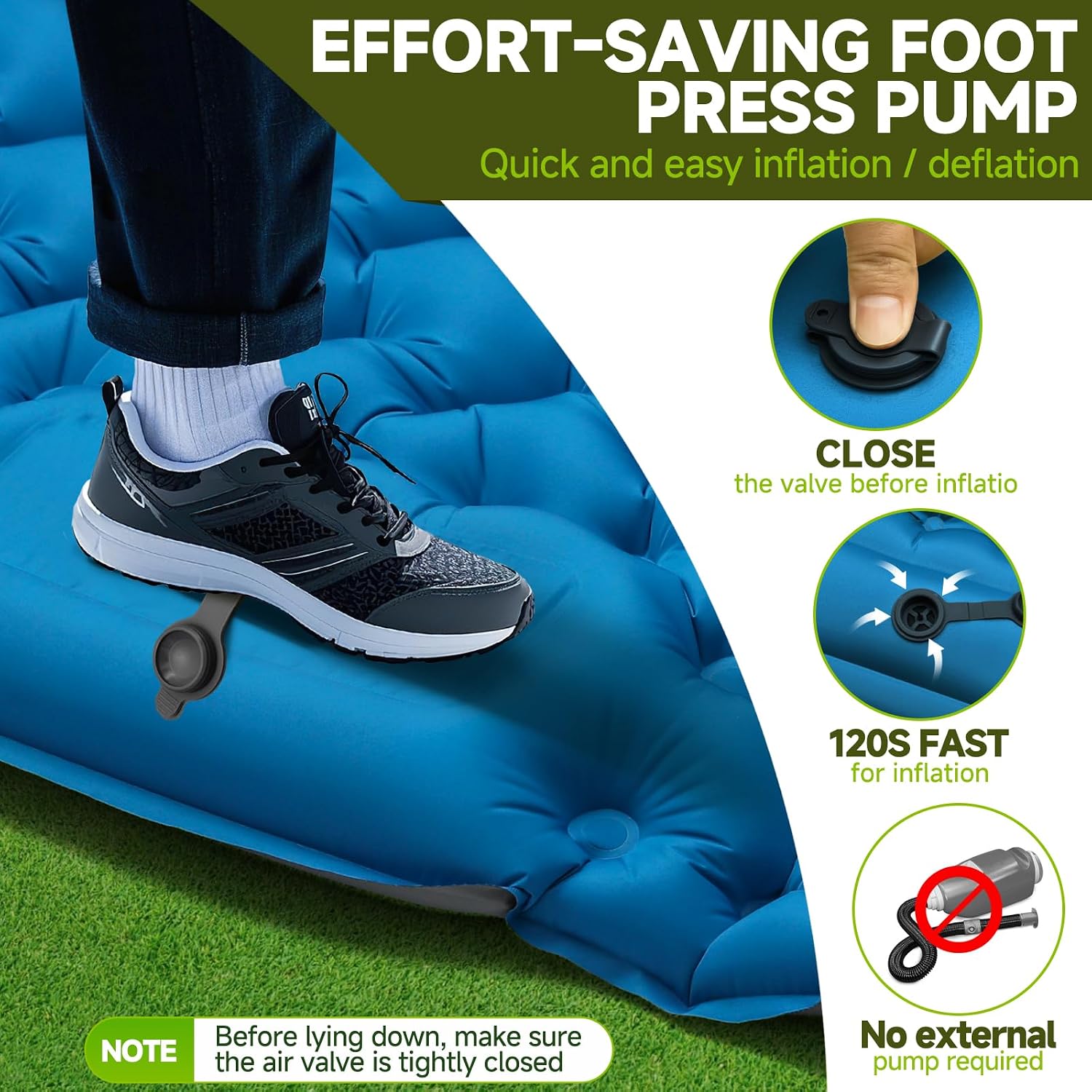 Thumbnail 3 de FORRINX Sleeping Pad Double 200x130 cm – Ultralight Self-Inflating Camping Mat